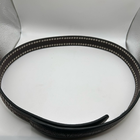 Terry Stack Italian Leather Brown/Black with Silver Tone Studs - Picture 5 of 6